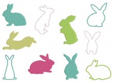 Stickserie - Hasen Silhouette